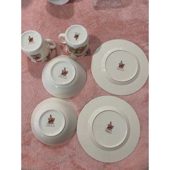 Vintage Rare pattern Bunnykins Bone Two China Place settings - Picture 4 of 11